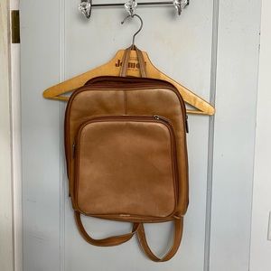 Brown leather backpack